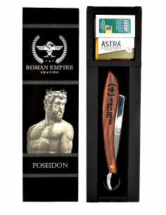 КЛАСИЧЕСКИ БРЪСНАЧ С НОЖЧЕТА ROMAN EMPIRE POSEIDON, КОМПЛЕКТ - SHAVETTE, ДЪРВО