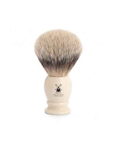 ЧЕТКА ЗА БРЪСНЕНЕ MÜHLE, КОСЪМ ОТ ЯЗОВЕЦ- CLASSIC БЯЛ, SilverTip Badger, XL | Vip-Shave