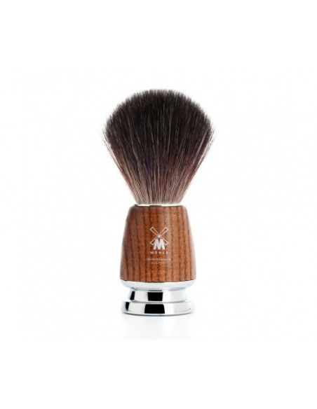 ЧЕТКА ЗА БРЪСНЕНЕ MÜHLE, СИНТЕТИЧЕН ВЕГАН КОСЪМ, ДРЪЖКА ОТ ЯСЕН - RYTMO, Black Fiber
