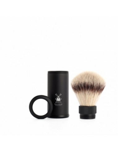 ЧЕТКА ЗА БРЪСНЕНЕ MÜHLE, СИНТЕТИЧЕН КОСЪМ, АНДОНИРАН АЛУМИНИИ - TRAVEL ЧЕРНА, SilverTip Fibre