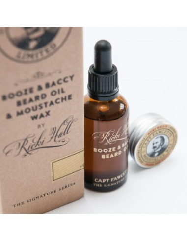 Captain Fawcett Booze & Baccy Oil & Wax Gift Set