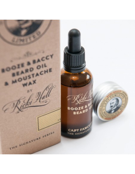 Captain Fawcett Booze & Baccy Oil & Wax Gift Set
