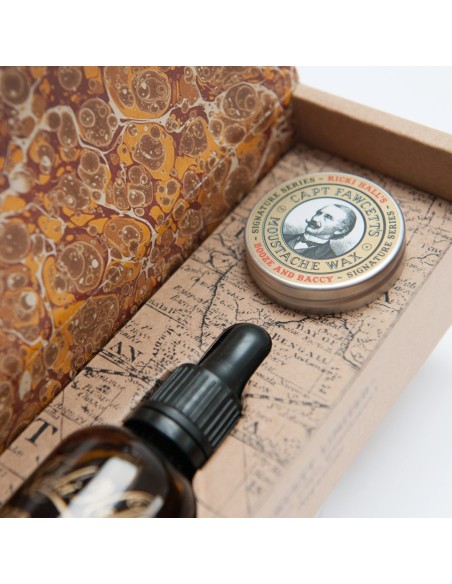 Captain Fawcett Booze & Baccy Oil & Wax Gift Set