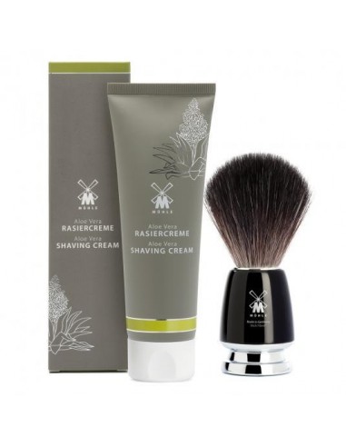 ЛУКСОЗЕН СТАРТОВ КОМПЛЕКТ MUHLE - RYTMO BLACK, КРЕМ ЗА БРЪСНЕНЕ ALOE | Vip-Shave