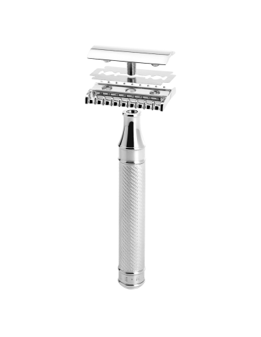 КЛАСИЧЕСКА САМОБРЪСНАЧКА ОТВОРЕН ГРЕБЕН MUHLE - TRADITIONAL ГРАНДИОЗНА, ХРОМ | Vip-Shave