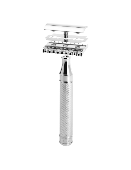 КЛАСИЧЕСКА САМОБРЪСНАЧКА ОТВОРЕН ГРЕБЕН MUHLE - TRADITIONAL ГРАНДИОЗНА, ХРОМ | Vip-Shave